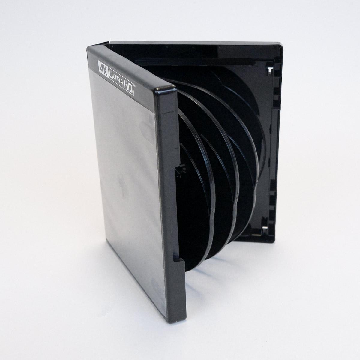 8 Disc 4K Ultra HD Black DVD Case with Clear Outer Sleeve